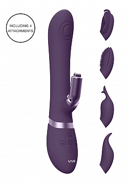 Vive Satu Triple Action Rechargeable Pulse Wave & Vibrating G-spot  Strapless Strap-on