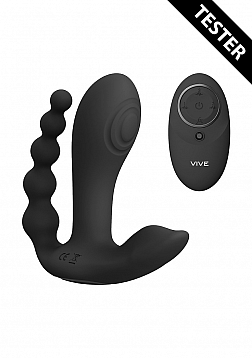 VIVE-KATA Rechargeable Triple Motor Hands-Free Silicone Vibrator - Black..