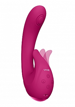 VIVE-MIKI Rechargeable Pulse-Wave & Flickering Silicone Vibrator - Pink..