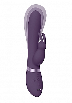 VIVE-TAKA Rechargeable Auto-Inflatable Triple Motor Silicone Rabbit - Purple..