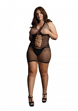 Peek-A-Boo fishnet dress - Black - OSX..