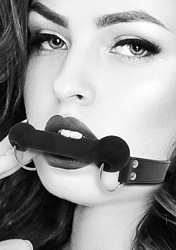 Silicone Bit Gag - With Adjustable Bonded Leather Straps..