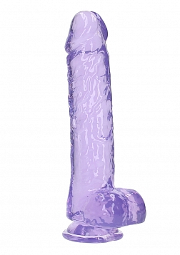 10" / 25.4 cm Realistic Dildo With Balls - Purple..