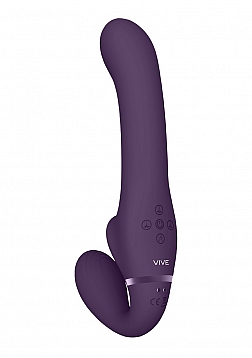 Dual Pulse-Wave & Airwave Strapless Strapon - Purple..