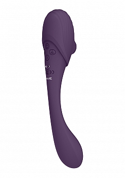 Double Ended Pulse Wave Air-Wave Bendable Vibrator - Purple..