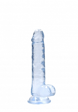 7" / 19 cm Realistic Dildo With Balls - Blue