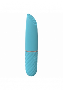 LoveLine - Beso - 10 Speed Vibrating Mini-Lipstick - Silicone - Rechargeable - Waterproof - Blue