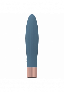 Fame - 10 Speed Mini-Vibe - Silicone - Rechargeable - Waterproof - Blue/Grey