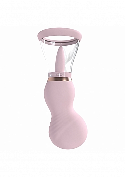 Pumped - Sensual - Automatic - 13-Speed - Silicone - Rechargeable Vulva & Breast Pump - Pink