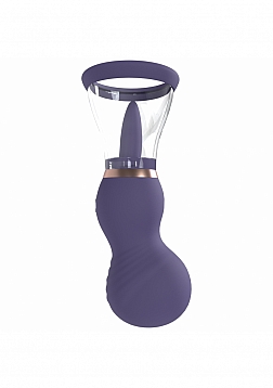 Pumped - Sensual - Automatic - 13-Speed - Silicone - Rechargeable Vulva & Breast Pump - Purple