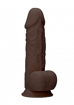 Silicone Dildo With Balls - 21,6 cm - Brown..